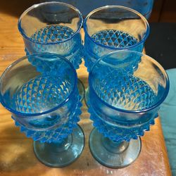 Indiana Glass Diamond Point Set Of 4 Glasses 