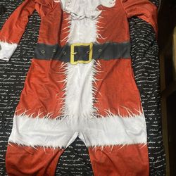 Santa Clause Costume Bodysuit Size Medium Adult New 