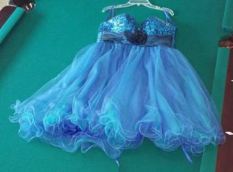 Blue turquoise dress with sequence