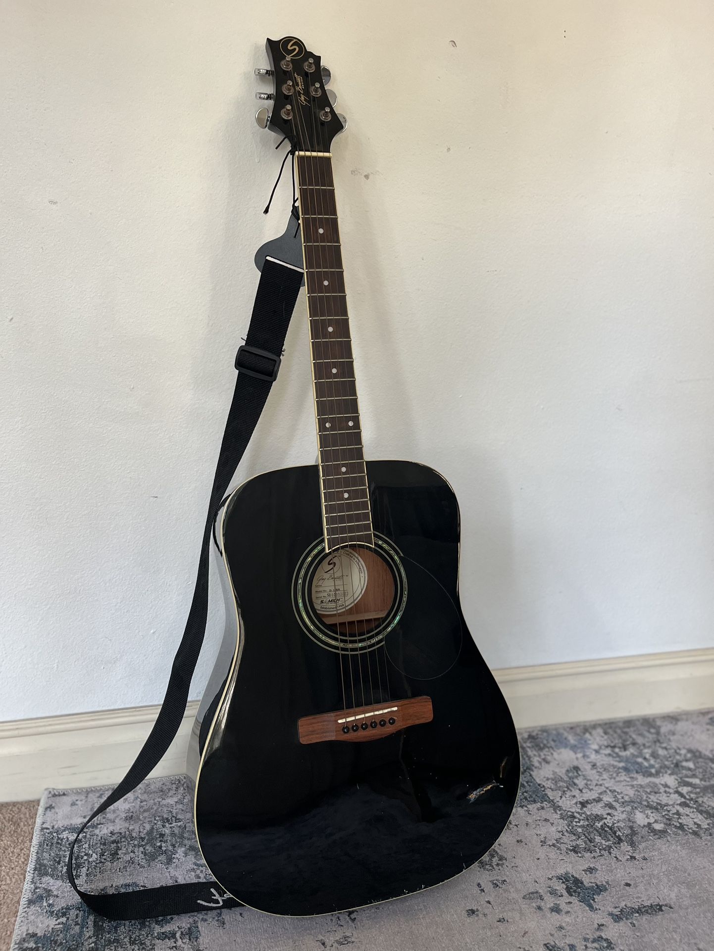 Greg Bennett Black Acoustic Guitar