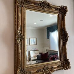 Vintage Large Gold Ornate Mirror 