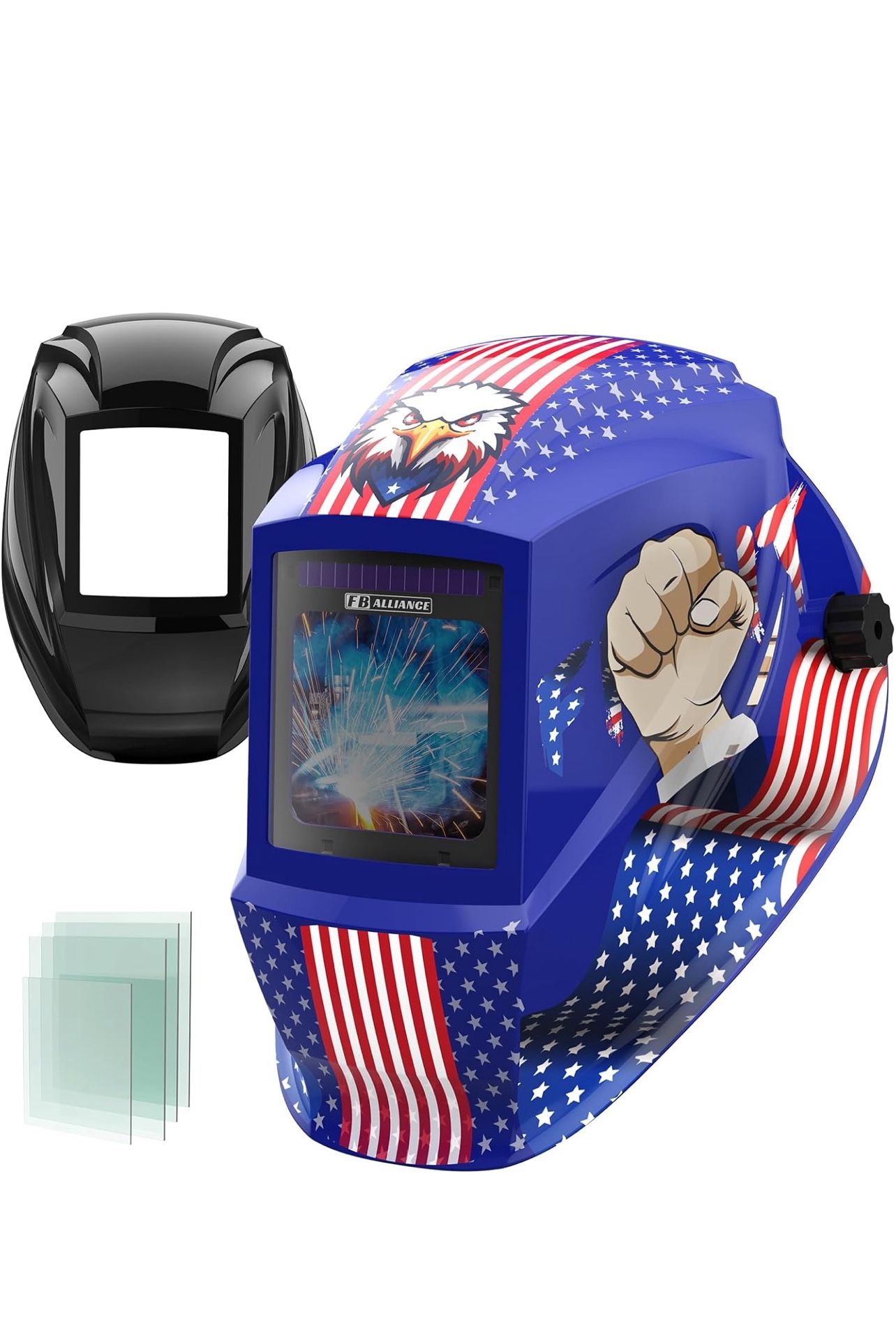 2 Pcs Large Viewing Screen 3.94”×3.82” Welding Helmet Auto Darkening, True Color