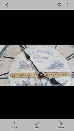 Timeworks Inc. Wall Clock. E.F. Westin, Florist
