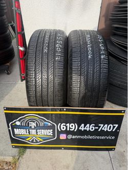 2 USED TIRES 255/60/17 HANKOOK DYNAPRO HP2 $120 CASH PRICE MOUNTED & BALANCE