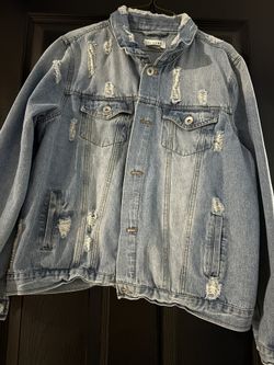 Blue Jean distressed jacket Size XL 