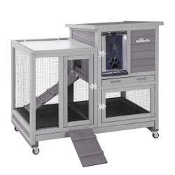 Aivituvin AIR10 Indoor & Outdoor Rabbit Hutch - Gray