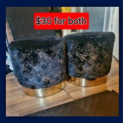Really Nice Black And Gold Ottoman Chairs / Footrest
