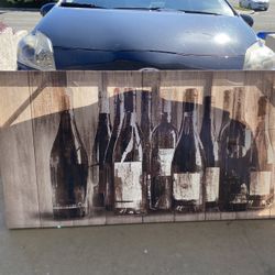 Large wine Bottle Canvas 
