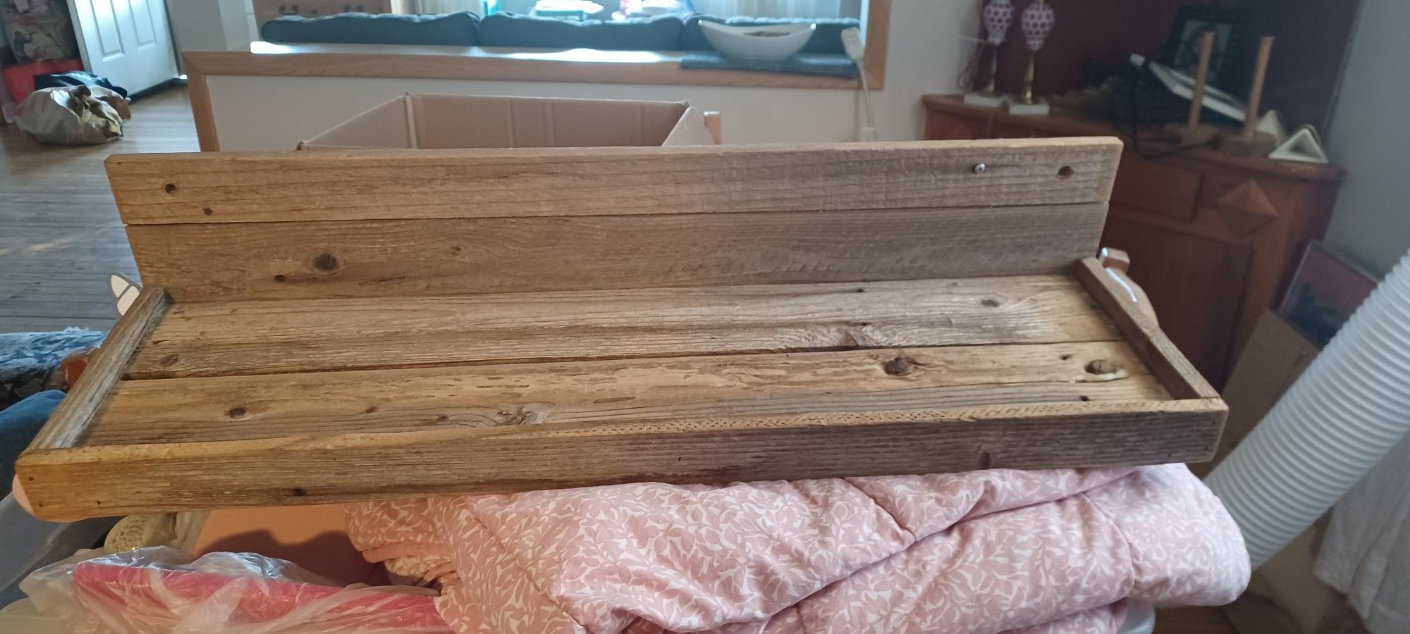 Two Old Barn Wood Hanging Shelves