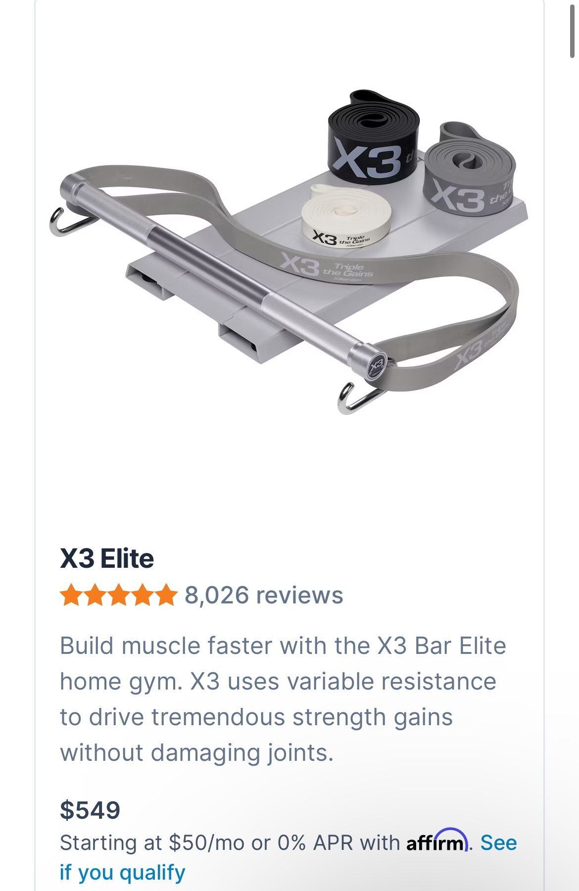 X3 Resistance Bar System Used