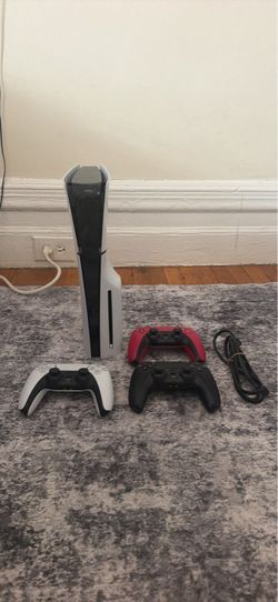 Sony PlayStation 5 Disc Console with 3 Controllers.
