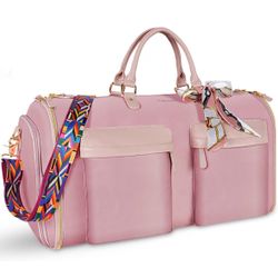 Vancropak Convertible Carry on Garment Bag for Women, Travel Garment Duffle Bag with Shoe Compartment, 2 in 1 Travel Carrier