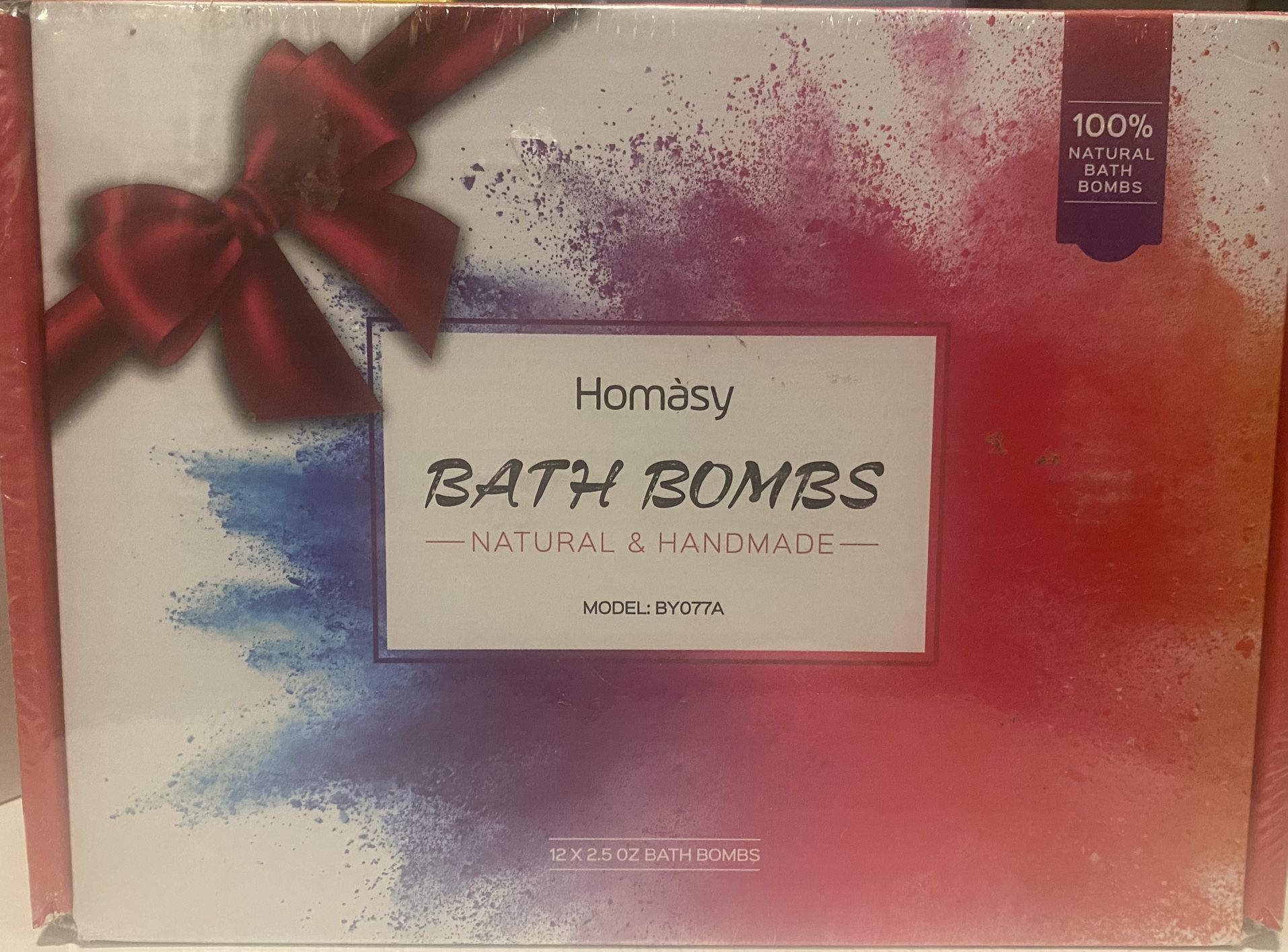 Bath Bombs- 12 X 2.5 OZ Homasy 100% Natural