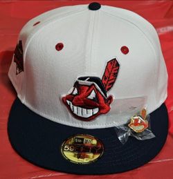 White Wahoo Cleveland Indians Gray Bottom 1997World Series Side Patch 7 1/2 Rare