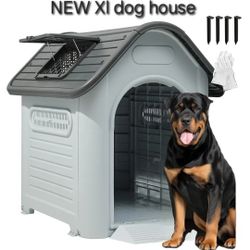 NEW IN BOX XL & TALL Dog House All Weather Raised Base / Skylight & Vents Dog House Casa De Mascota For Tall Big Dogs Dog Igloo Animal Shelter 