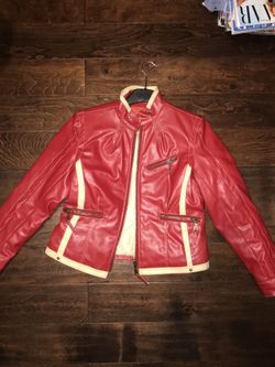 IB Exchange Irwin Bilerman Red Bomber Motorcycle Jacket