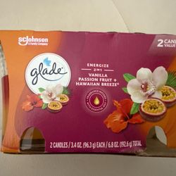 Brand New Glade Candle Set – 2-in-1 Scent: Vanilla Passion Fruit + Hawaiian Breeze