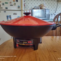 West End Red Electric Wok With Cord