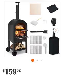 Oven Wood Fire Pizza Maker Grill Outdoor Pizza Oven with Pizza Stone and Waterproof Cover