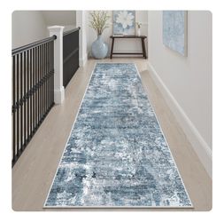 Open Box - 2'x8' Blue/Gray Runner Rug