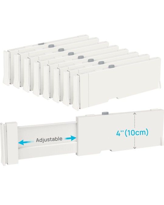 Drawer Dividers for Clothes 8 Pack,Expandable from 11.3"-17" Dresser Drawer Organizer, Plastic Drawers