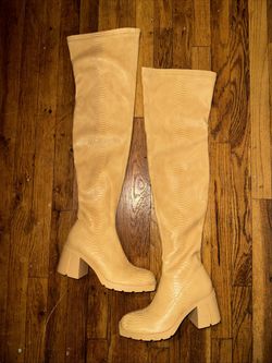 Azalea Wang  Faux Croc Women’s Thigh Boots Size 10