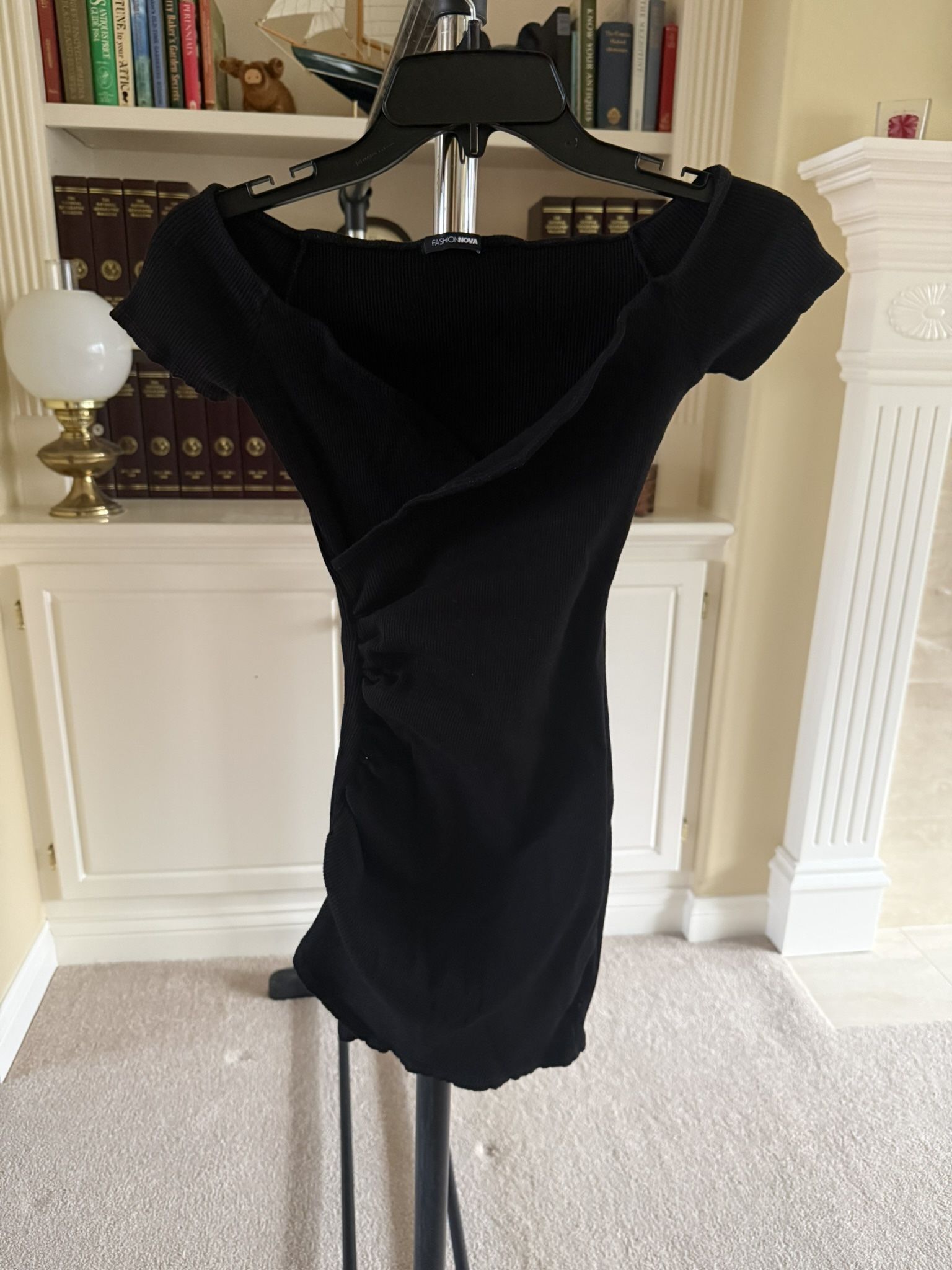 Fashion Nova Black Off Mini Sleeveless V Neck Dress