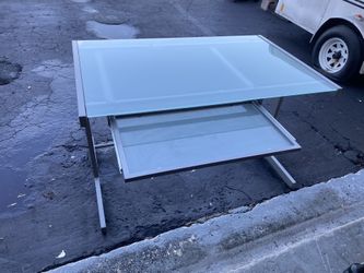 Modern desk W Tempered Glass Top