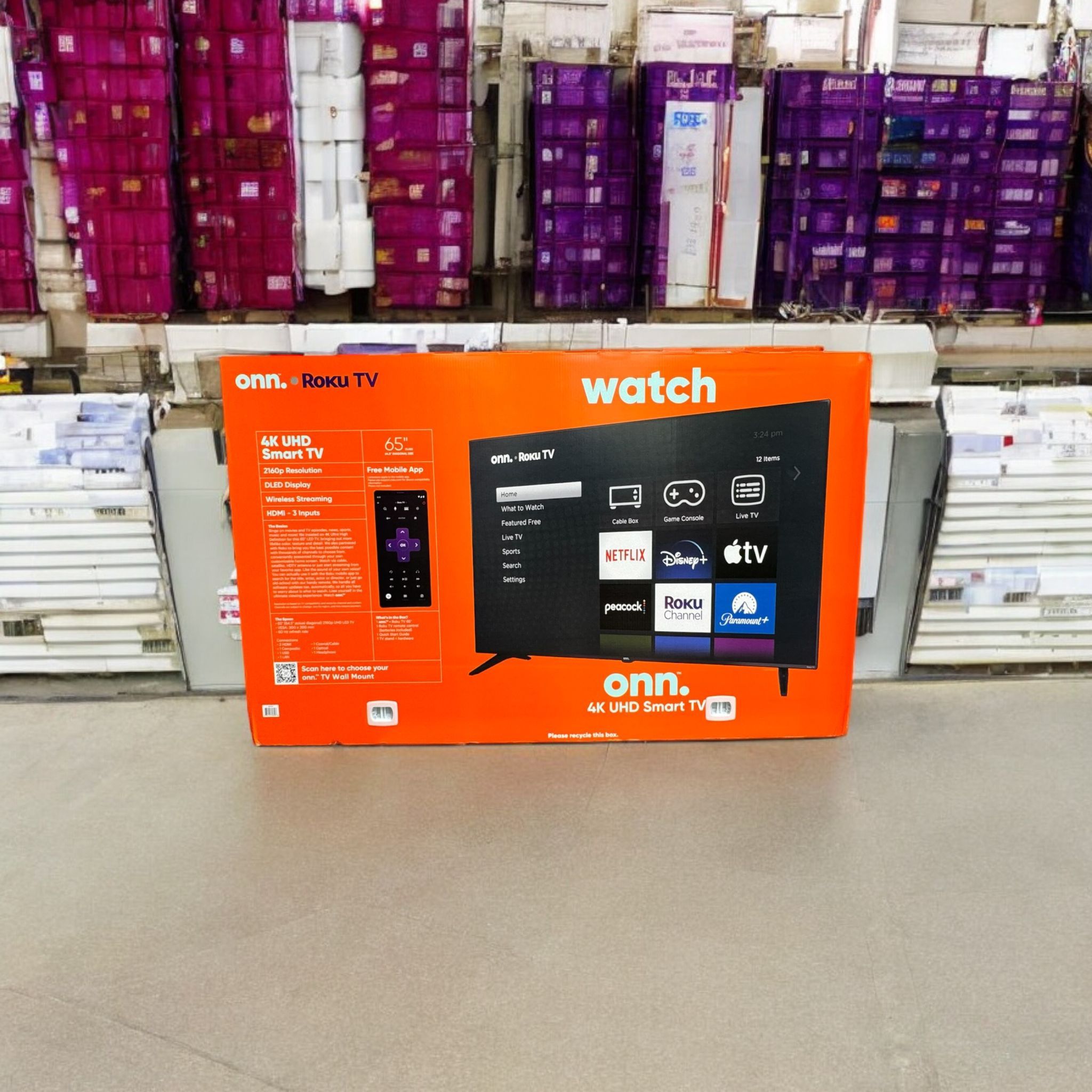 HD185 65” Onn smart 4k Roku led Uhd tv