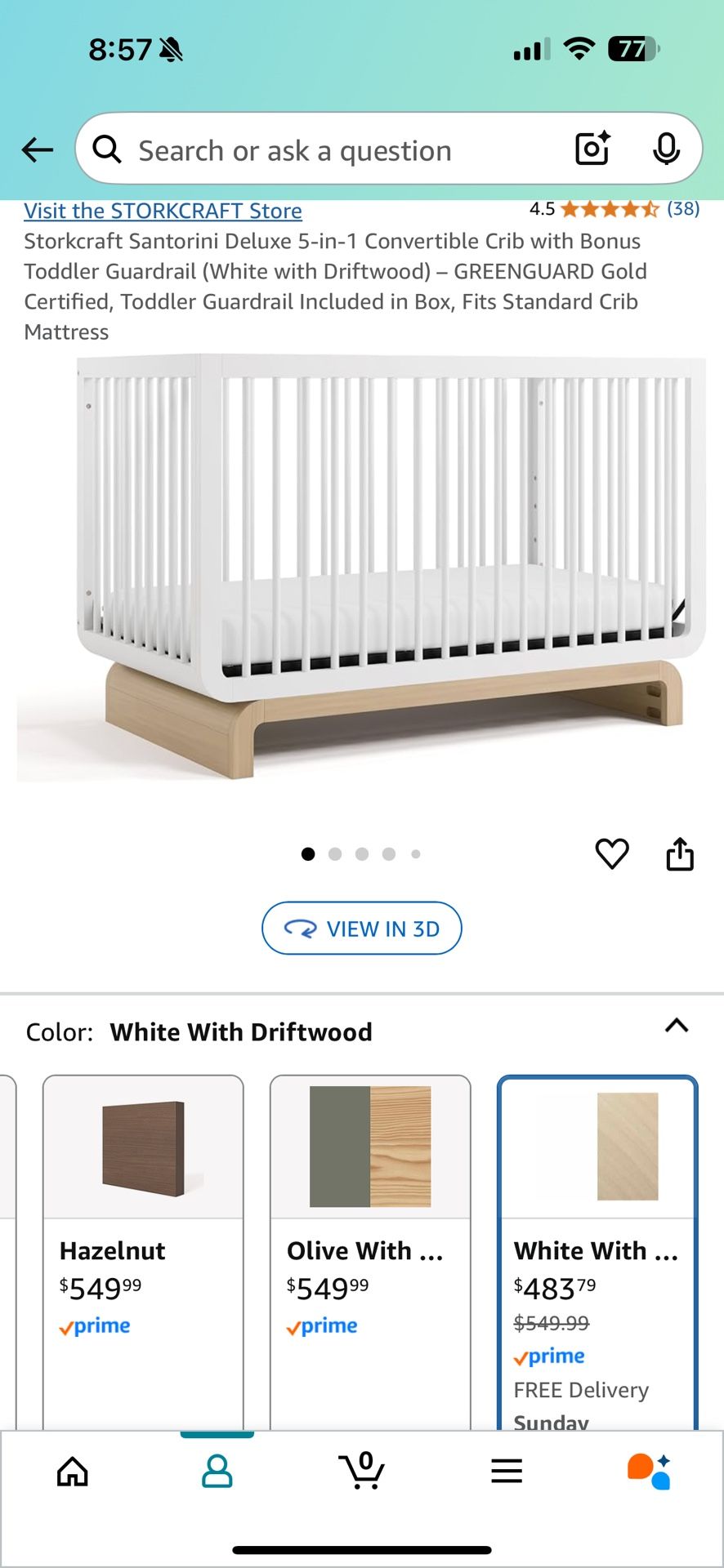 5 In 1 Convertable Crib