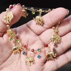 14k Gold Plated Elephant Bracelet