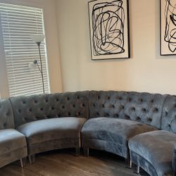 Gray Round Couch 