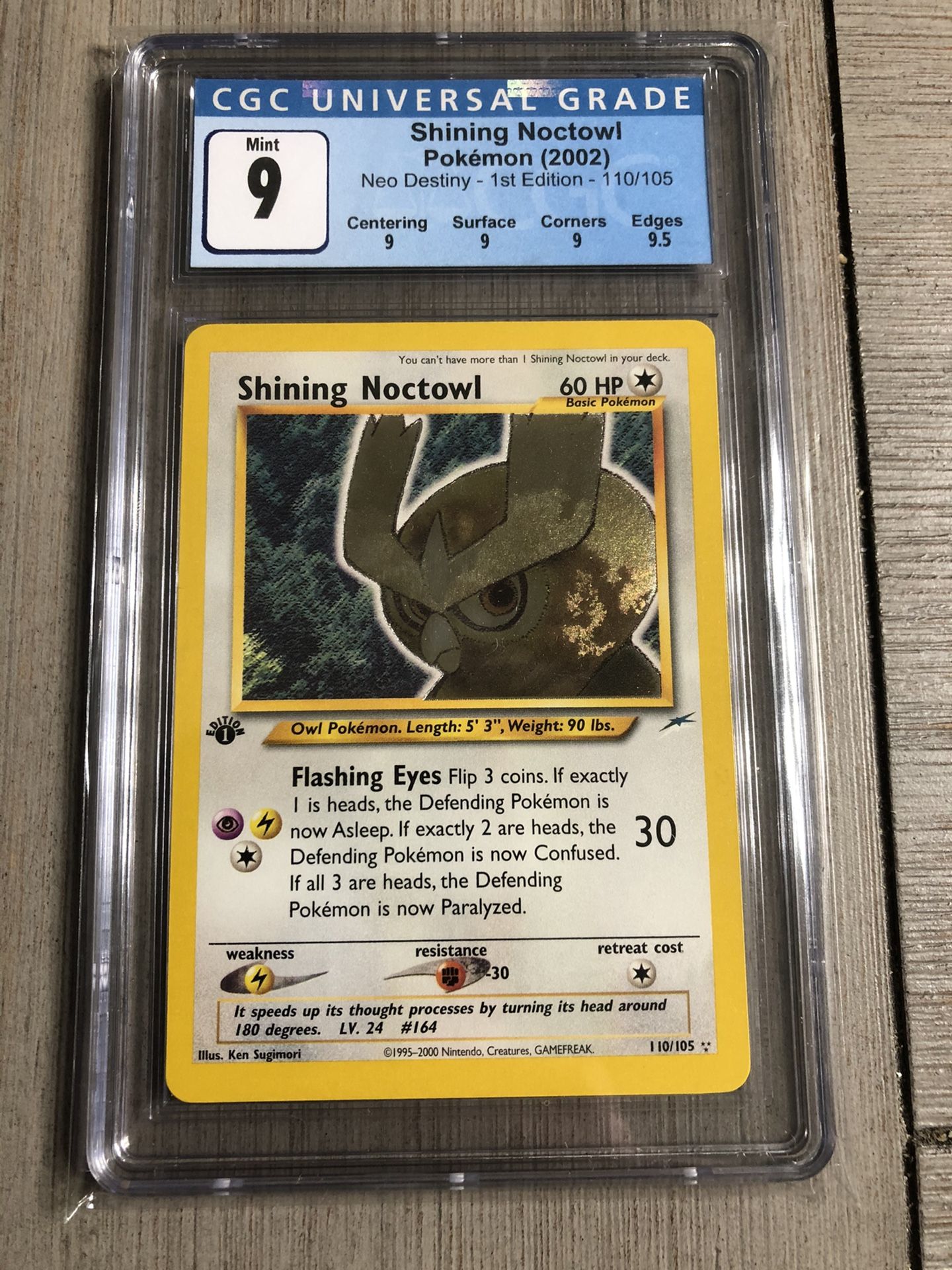 Pokémon 1st Edition Shining Noctowl CGC 9