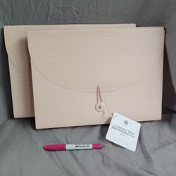 (2) 13 Pocket Poly Expandable File, Blush Color
