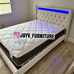 NEW QUEEN BED FRAME WITH MATTRESS 