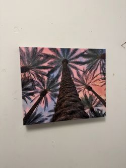 Palm Tree Sunset Canvas Wall Art