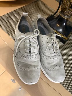Cole Haan ZeroGrand Gray Suede Wingtip Oxfords