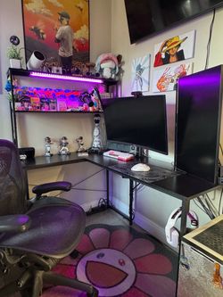 L Desk With Shelving