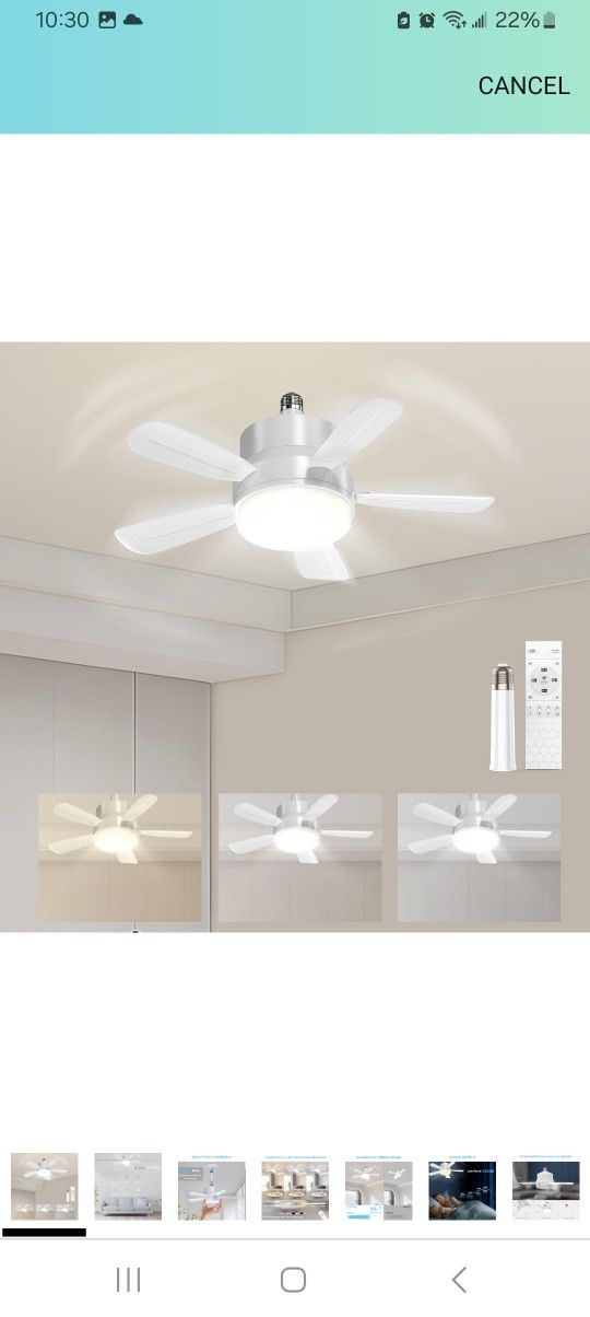 Socket Fan Light $25