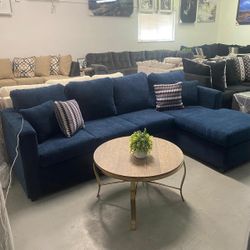 Blue Sectional With Ottoman Brand New, ¡¡NOW IN STOCK!!