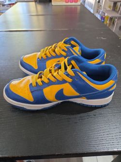 Blue and yellow Nike Dunks Size 8.5