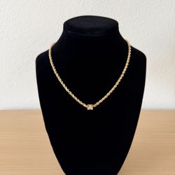 14k Diamond Initial Cube Pendant 