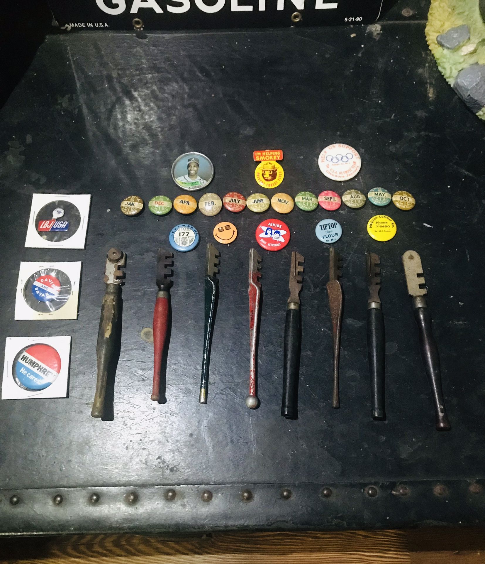 Antique Glass Cutters And Assorted Pin Lot