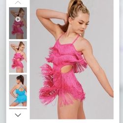 Fringe Pink Dress- Female Costumes  - Size Adult Small (Sizes 0-2)