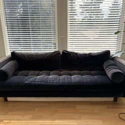 Blue Suede Couch - $150 OBO