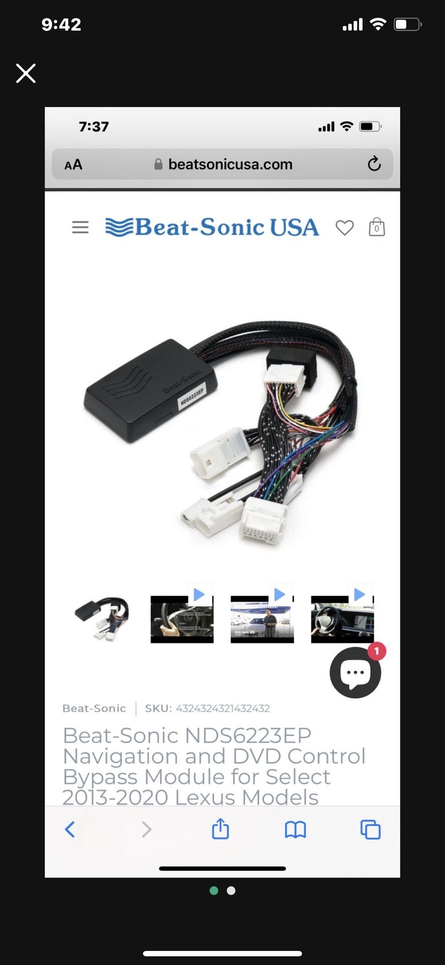 Beat-Sonic NDS6223EP Navigation and DVD Control Bypass Module comes with everything it came with