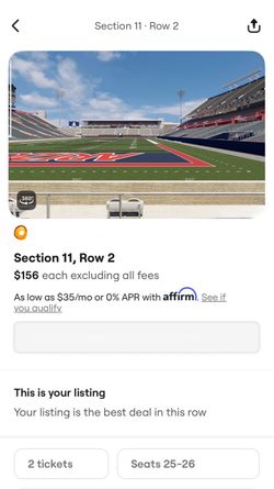 Arizona Wildcats Football Tickets Section 11 Row 2