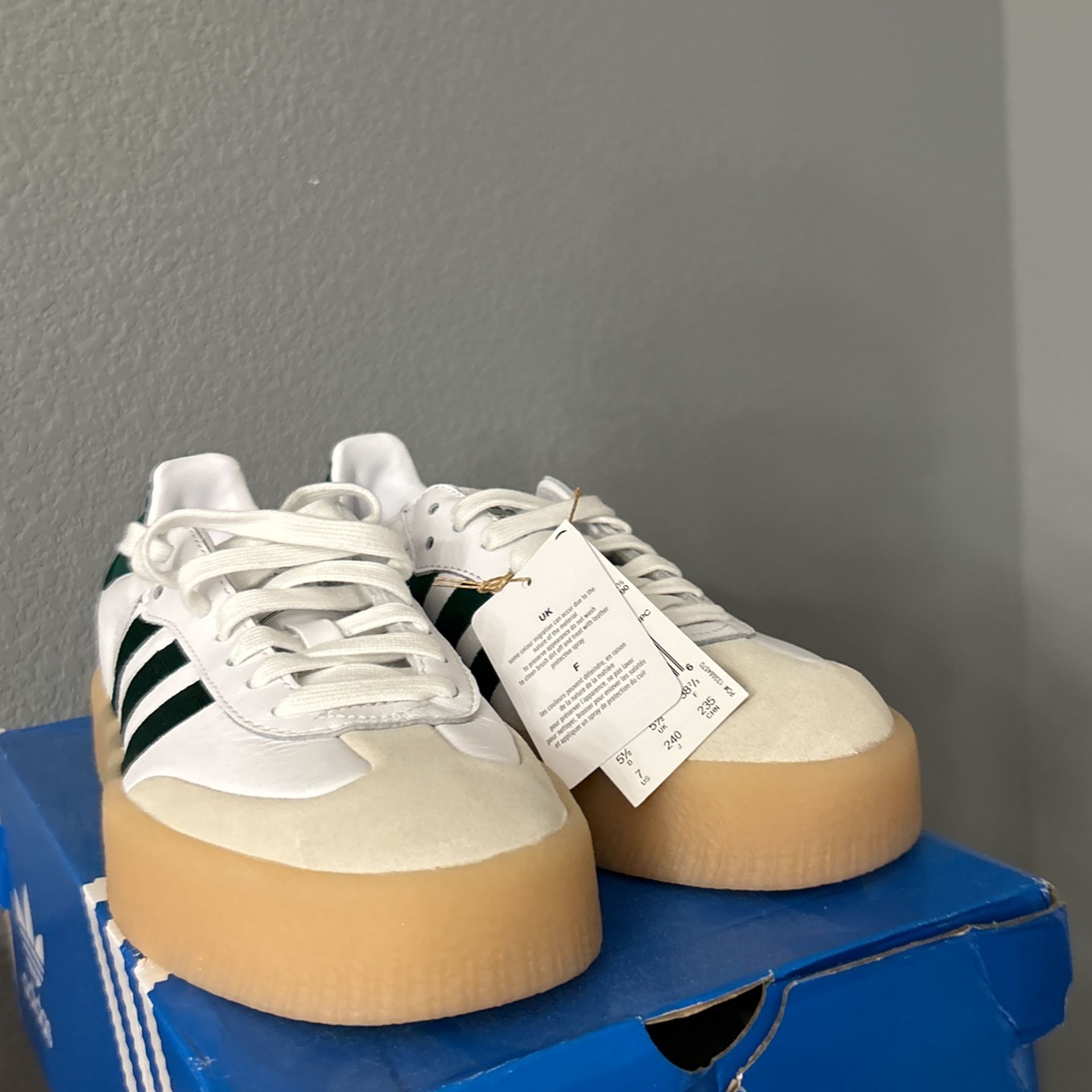 Adidas samba with platform green color way