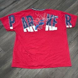Marvel Spider-Man Red Graphic Print Embroidered Peter Parker Shirt BoxLunch 2XL