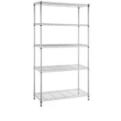5-Tier Steel Wire Shelving Unit in Chrome (36 in. W x 72 in. H x 16 in. D) 